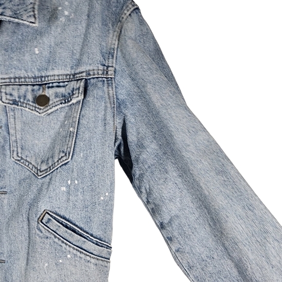 OLD NAVY BLEACHED SPLATTER DENIM JACKET - Picture 5 of 8